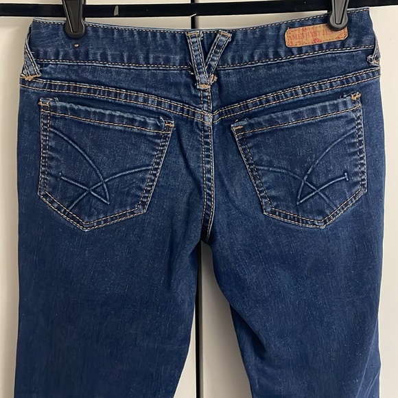 Women's/Juniors Dark Wash, Low-Rise, Skinny Jeans - Picture 4 of 5